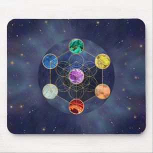 Tapis De Souris Cube de Metatron Chakras Géométrie sacrée