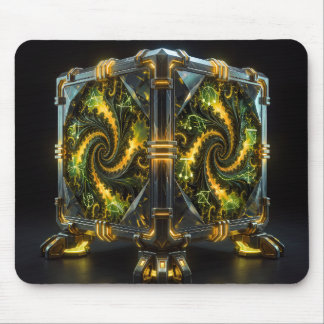 Tapis De Souris Cube de Newton Vert et Jaune Fractal