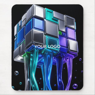 Tapis De Souris Cube de puzzle chromé futuriste 