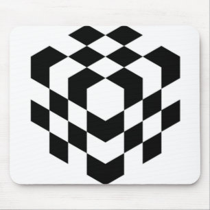 Tapis De Souris Cube d'échiquier 3D