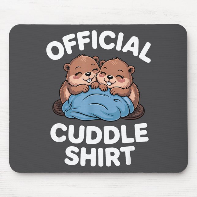 Tapis De Souris Cuddle Shirt Cute Beavers Snuggling  (Devant)
