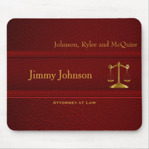 Tapis De Souris Cuir rouge-foncé classieux - conception d'avocat
