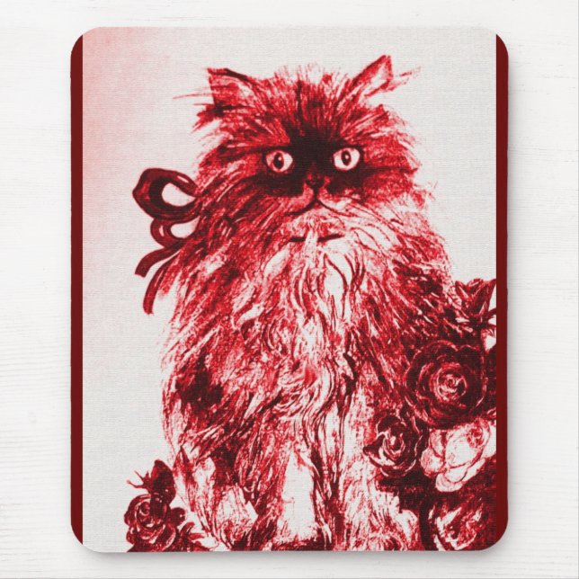 Tapis De Souris CUISINE AVEC ROSE, Rouge et Blanc (Devant)