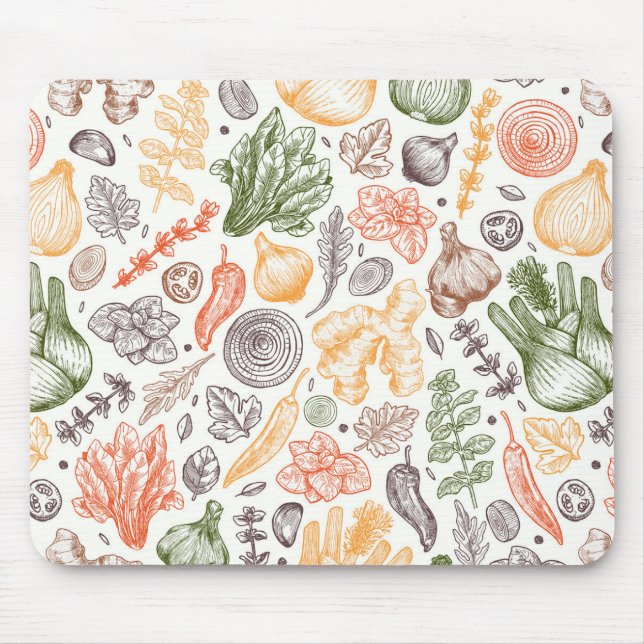 Tapis De Souris Cuisine Garden Motif végétal (Devant)