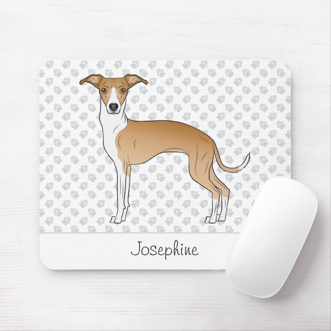 Tapis De Souris Cuisine Italienne Faune Et Blanc Greyhound Avec No (Avec souris)