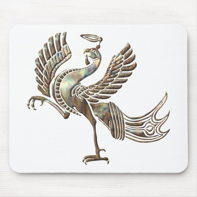 Tapis De Souris Cuivre heated d'oiseau rouge (Devant)