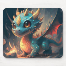 Curieux Dragon Bleu Chibi