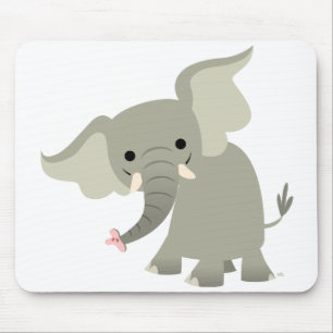 Tapis De Souris Curieux Eléphant Cartoon Mousepad