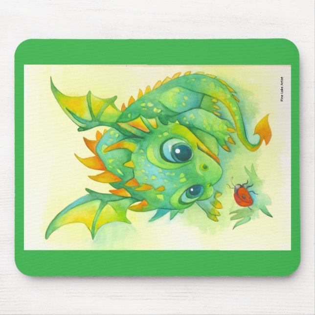 Tapis De Souris Curious Green Dragon Mouse Pad (Devant)