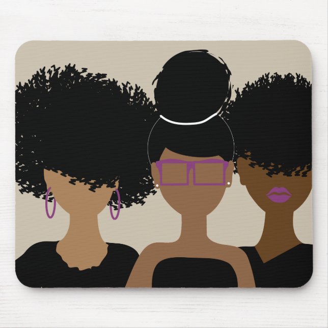 Tapis De Souris Curly Girl Trio Mousepad (Devant)