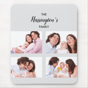 Tapis De Souris Custom 4 Family Photos Collage Rectangle Frame