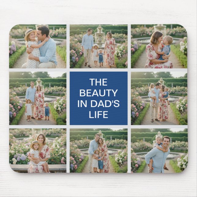 Tapis De Souris Custom 8 Photo Collage - Personalized Dad Gift (Devant)