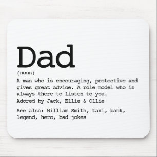 Tapis De Souris Custom Dad Definition Black And White