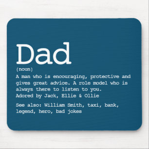Tapis De Souris Custom Dad Definition Father's Day Blue