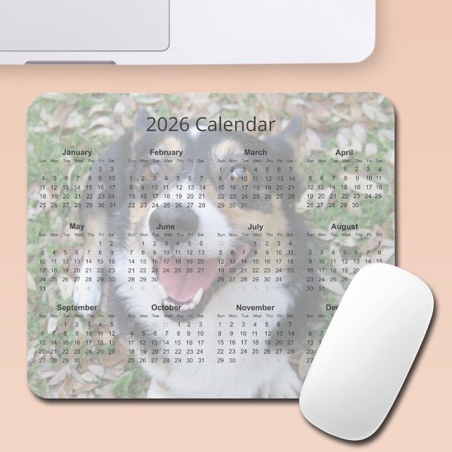 Tapis De Souris Custom Dog Photo Cute Pet 2026 Calendar Magnet (Créateur téléchargé)