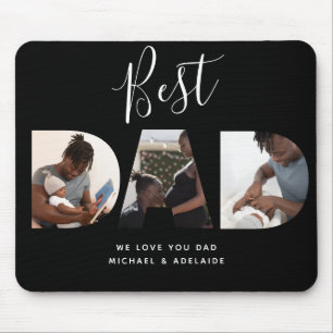 Tapis De Souris Custom Fathers Day Photo Collage Best Dad Script