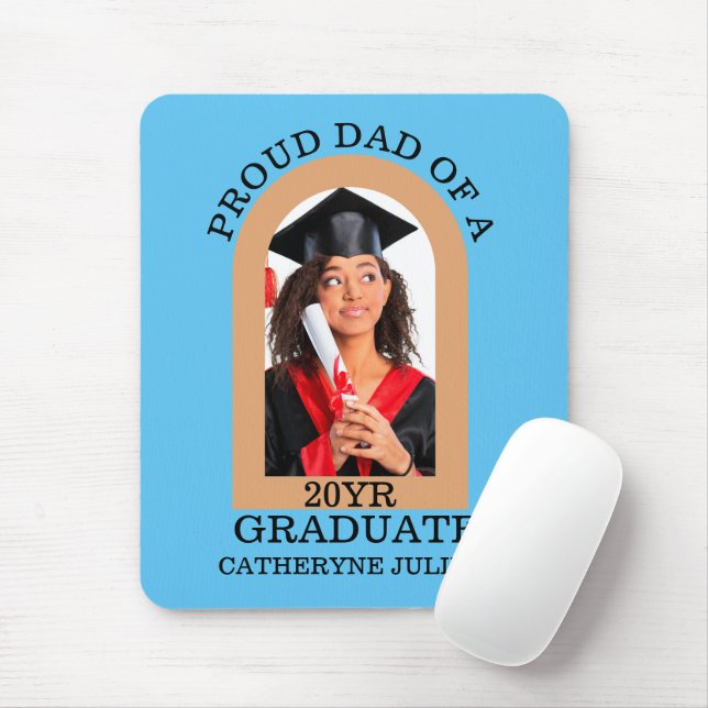 Tapis De Souris Custom Modern Arch Photo fière diplôme de père (Avec souris)