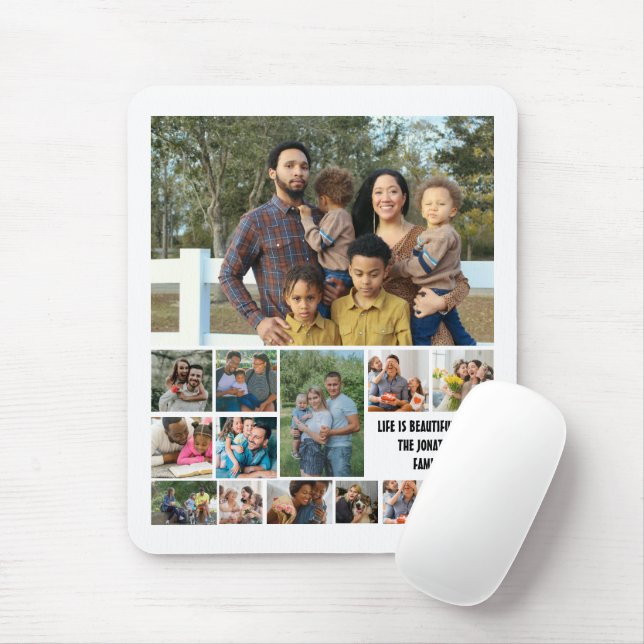 Tapis De Souris Custom Modern Family 14 Photo Collage Modèle (Avec souris)