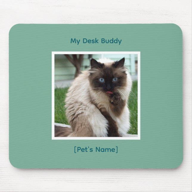 Tapis De Souris Custom Pet Photo & Name Mousepad | Desk Buddy (Devant)
