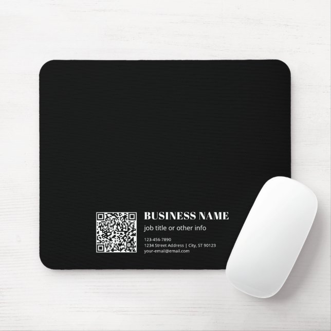 Tapis De Souris Custom QR code & Editable Retro-Modern Text (Avec souris)