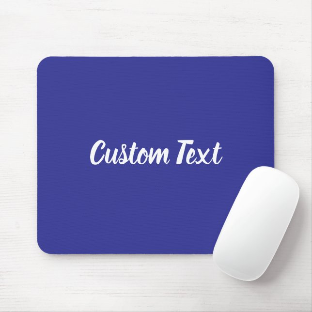 Tapis De Souris Custom Text on Blue with White Script (Avec souris)