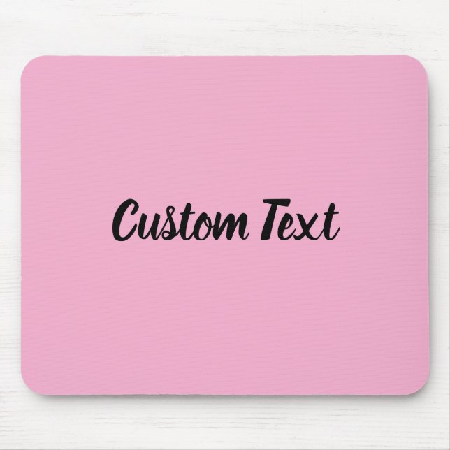 Tapis De Souris Custom Text on Light Pink with Black Script (Devant)