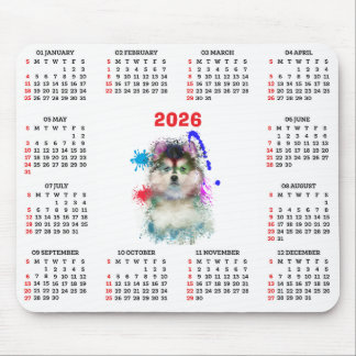 Tapis De Souris Customisable Cute Pomsky Dog Calendar 