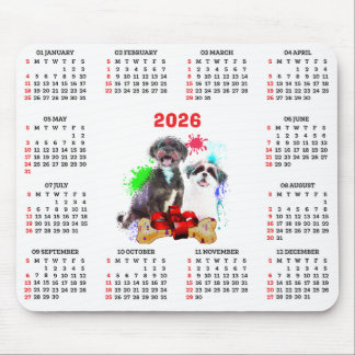 Tapis De Souris Customisable Cute Shih Tzu Dog Calendar  