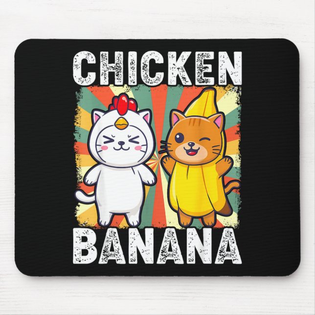 Tapis De Souris Cute Animals In Chicken And Banana Costumes Kawaii (Devant)