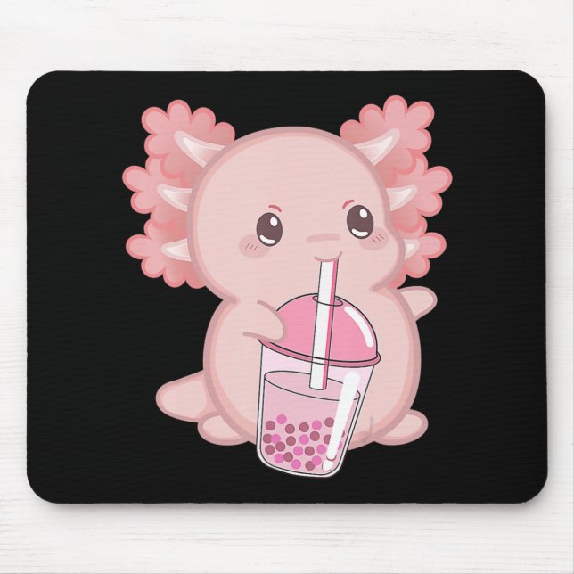 Tapis De Souris Cute Axolotl Japonais Fraise Lait Anime rose K (Devant)