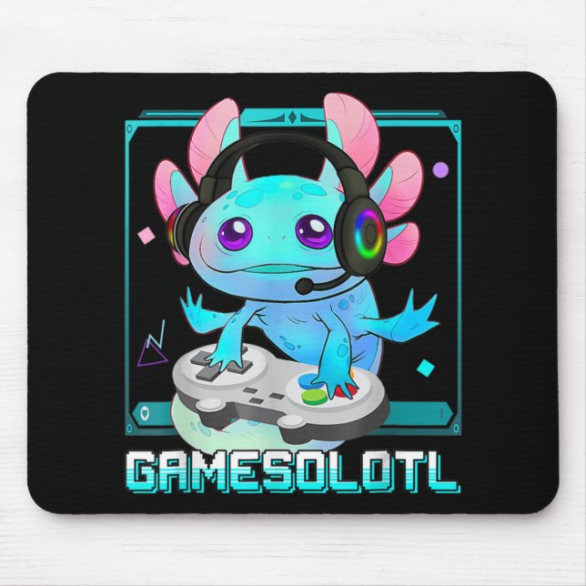 Tapis De Souris Cute Axolotl Lover Gamesalotl Jeu Axolotl Enfants (Devant)