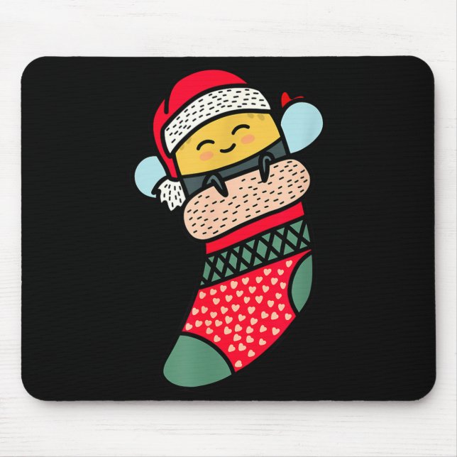 Tapis De Souris Cute Bee Baby Bumblebee In Christmas Sock Xmas Paj (Devant)