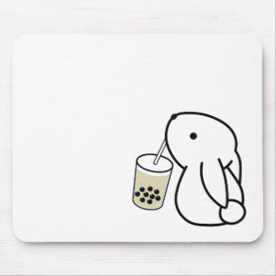 Tapis De Souris Cute Bunny Boire Boba Tea Pad