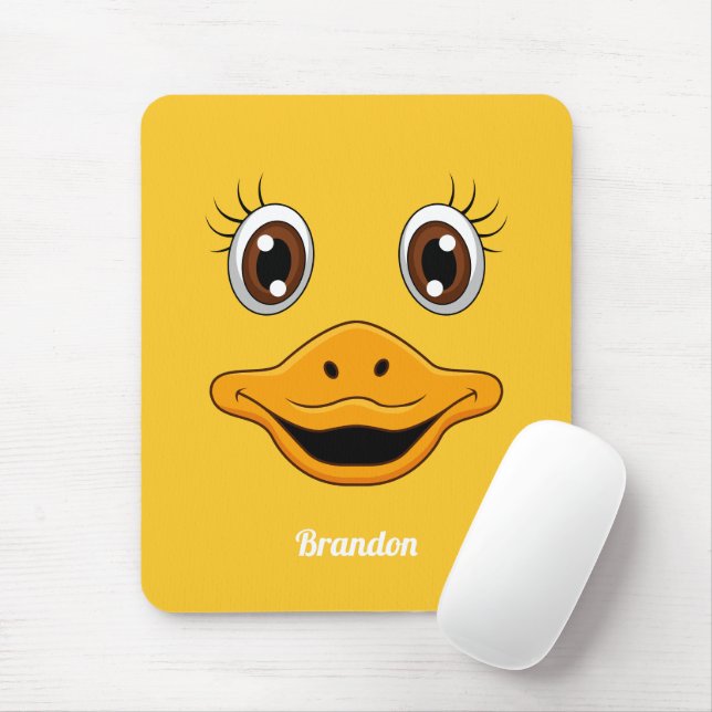 Tapis De Souris Cute Canard en caoutchouc visage Jaune Canard (Avec souris)