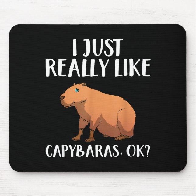 Tapis De Souris Cute Capybara Art For Men Women Kids Animal Rodent (Devant)