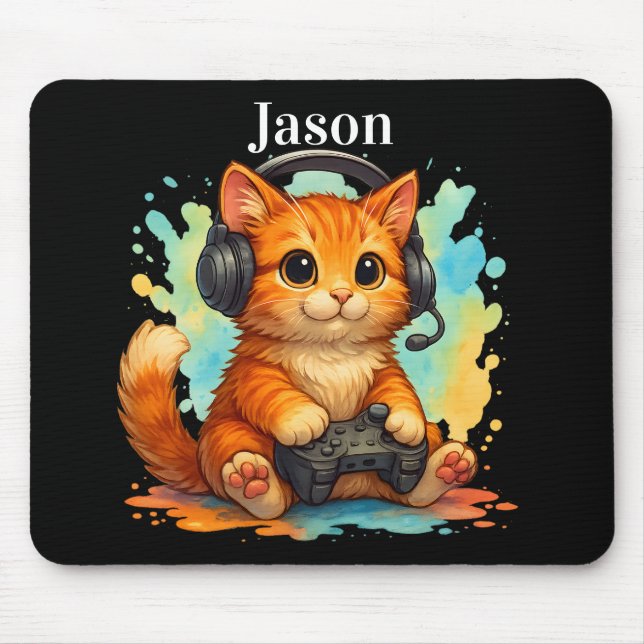 Tapis De Souris cute cat gamer Mousepad (Devant)