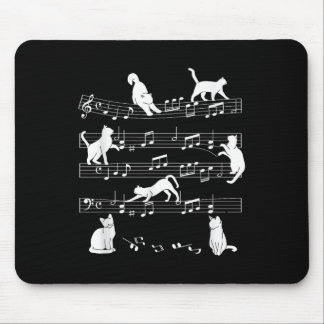 Tapis De Souris Cute Cat Kitty Playing Music Note Clef
