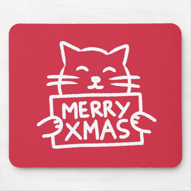 Tapis De Souris Cute Cat Merry Xmas (Devant)