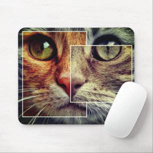 Tapis De Souris Cute Chat Visage Collage Mousepad