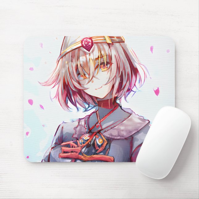 Tapis De Souris Cute Cheveux Rose Manga Girl Waifu Kawaï Anime (Avec souris)