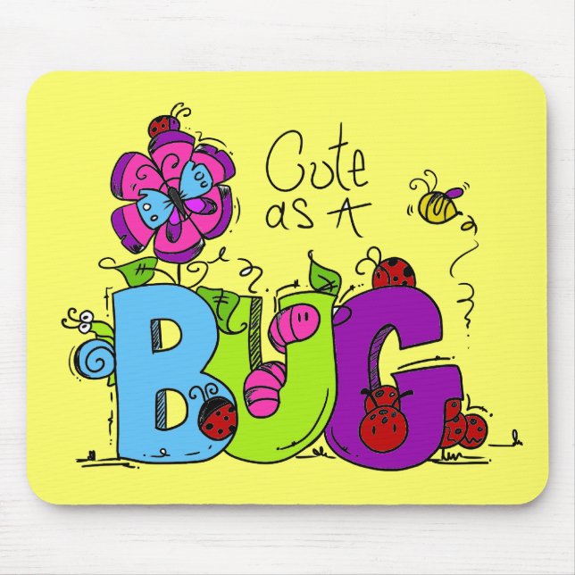 Tapis De Souris Cute comme un bug (Devant)