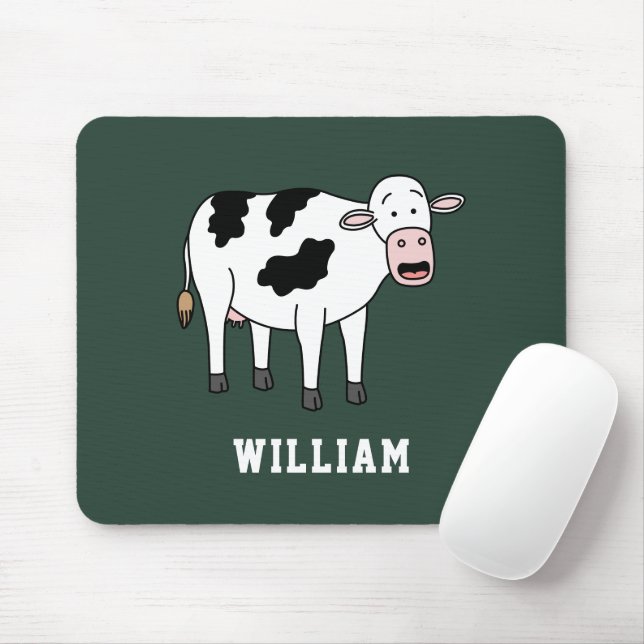 Tapis De Souris Cute Cow Personnalisé Nom Personnalisé Retour À L' (Avec souris)