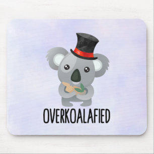 Tapis De Souris Cute de Pun Koala surkoalaaaated en chapeau supéri