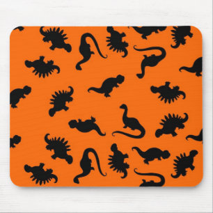Tapis De Souris Cute Dinosaur Pattern on Orange