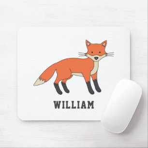 Tapis De Souris Cute Fox Personnalisé Nom Personnalisé Retour À L'