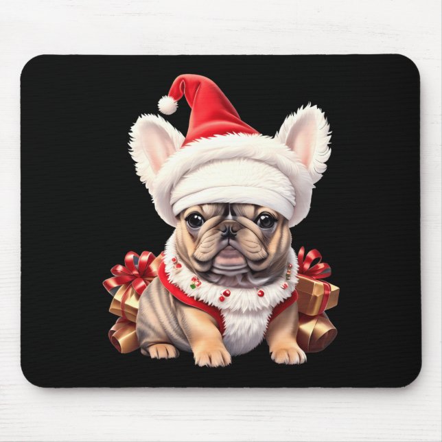 Tapis De Souris Cute French Bulldog Santa Hat Merry Christmas T Sh (Devant)
