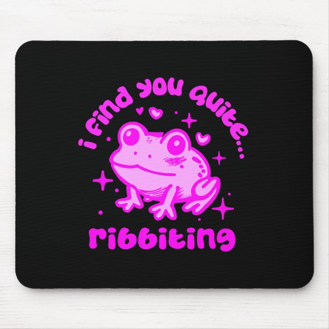 Tapis De Souris Cute Frog Pun Ribbiting Frog Lovers Quote Design P (Devant)