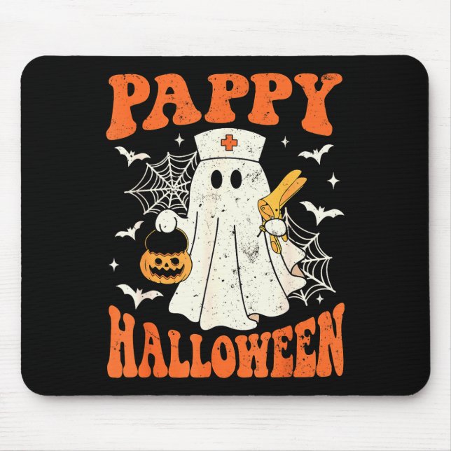 Tapis De Souris Cute Funny Boo Ghost Nurses Pappy Halloween Obgyn  (Devant)