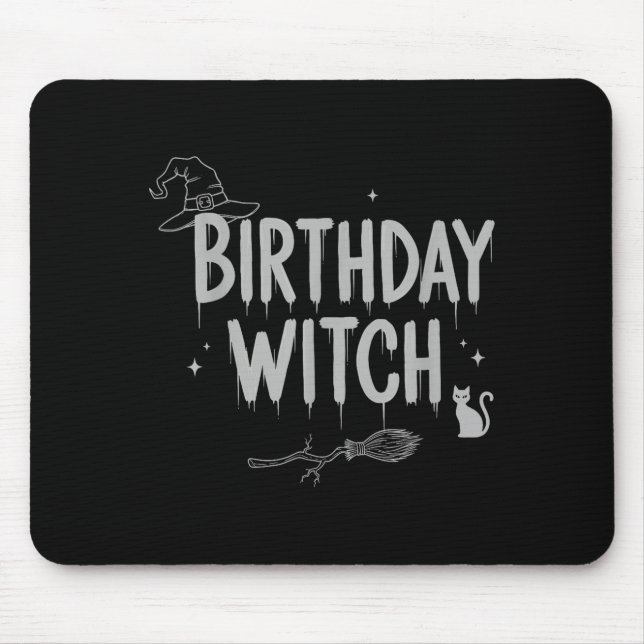 Tapis De Souris Cute Funny Witch Witchy Birthday Witches Happy Wom (Devant)