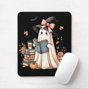Tapis De Souris Cute Ghost Lecture Livre Amateurs Halloween Ghost
